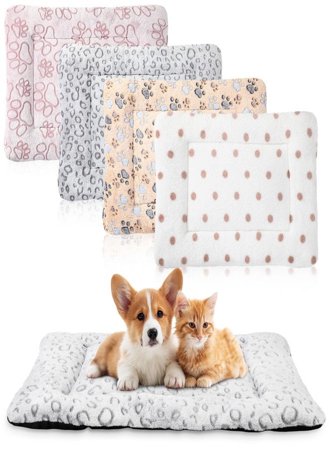 Chicmount 4 Pcs Dog Cat Bed Guinea Pig Mats Ultra Soft Dog Crate Kennel Pad Washable Bunny Bed Anti-Slip Guinea Pig Blankets for Small Animal Pet Cage Accessories(25.6X 17.7 Inch) - Image 1